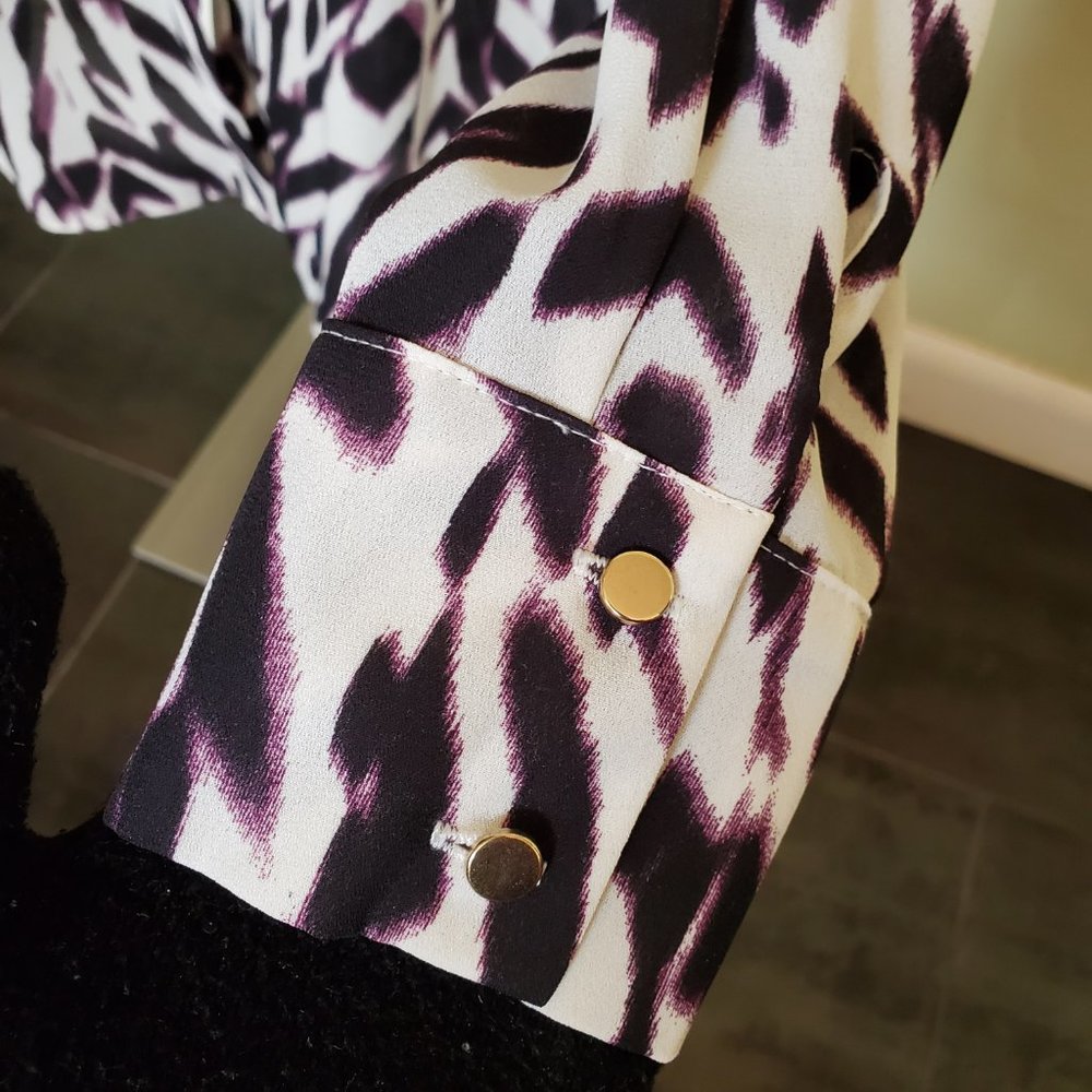 Zebra Print Button Up Top - Picture 7 of 9